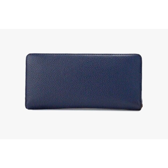 New Michael Kors Jet Set Large Travel Continental Wallet Leather Navy - Picture 3 of 3